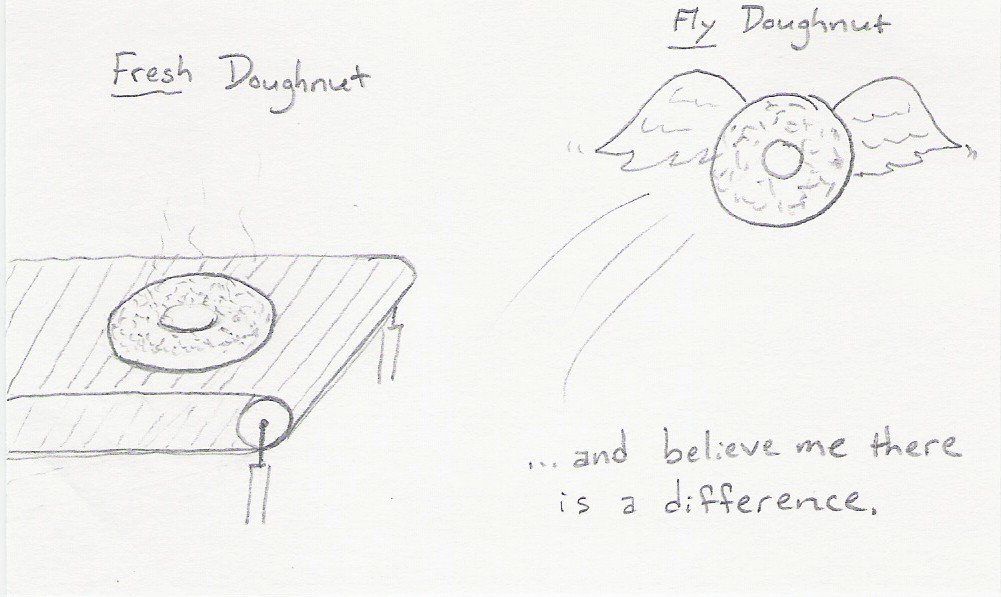 Fresh Donut vs. Fly Donut...and believe me there is a difference.