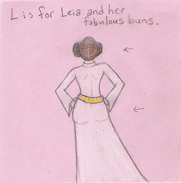 L is for Leia and her fabulous buns.