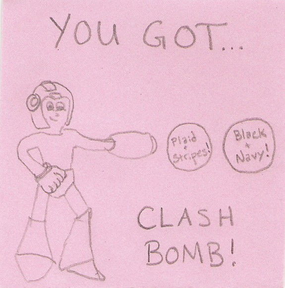 YOU GOT... CLASH BOMB! [Mega Man firing bubbles filled with 